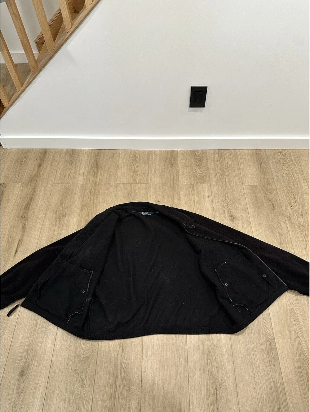 VINTAGE Polo Ralph Lauren Jacket Mens 2XL Black Polartec Full Zip Fleece